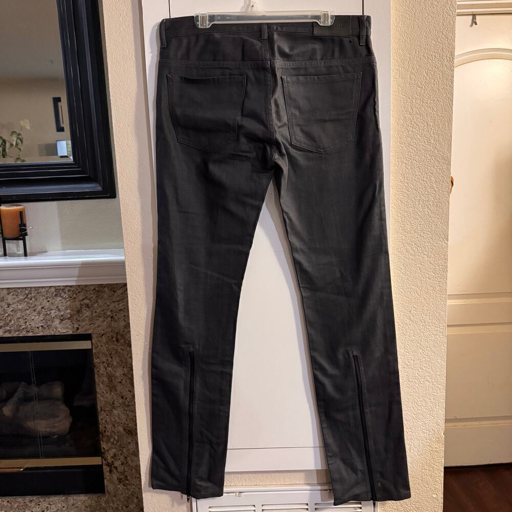 J.Lindeberg Mens Jeans 34x34 Jay Grey Denim Straight Leg Pants Zip Accent — image 2 of 8